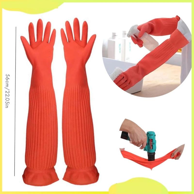 Dish Glove Rubber - Extra Long Rubber Cleaning Gloves With