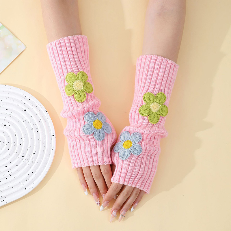 Y2k Accessories Sweet Pink Flo - Fingerless Glove Knit ulasan dan harga