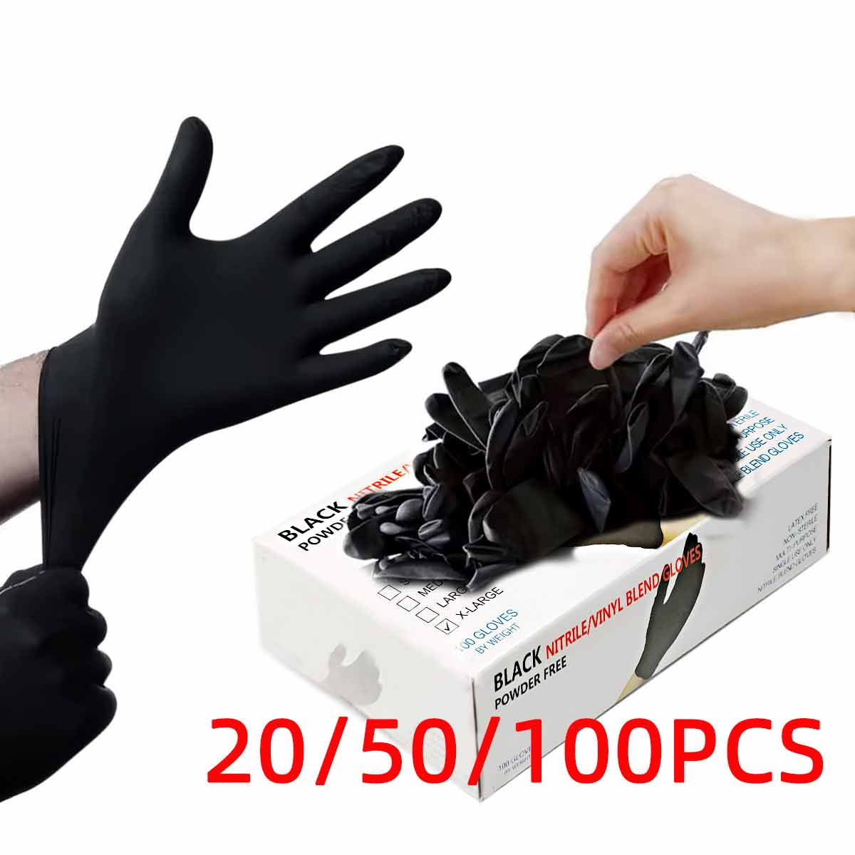 20/50/100pcs Black Vinyl Glove - Rubber Glove Cleaning ulasan dan harga