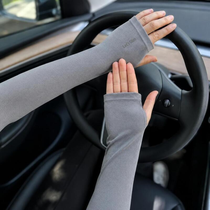 3 Pairs Ice Sleeves Stylish Si - Fingerless Glove Knit ulasan dan harga