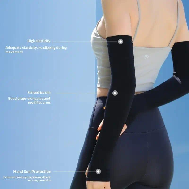 3 Pairs Ice Sleeves Stylish Si - Fingerless Glove Knit ulasan dan harga