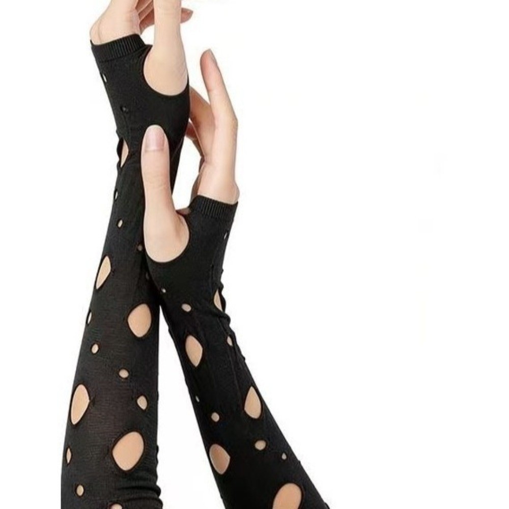 Sleeve Covers Ripped Arm Warme - Fingerless Glove Knit ulasan dan harga